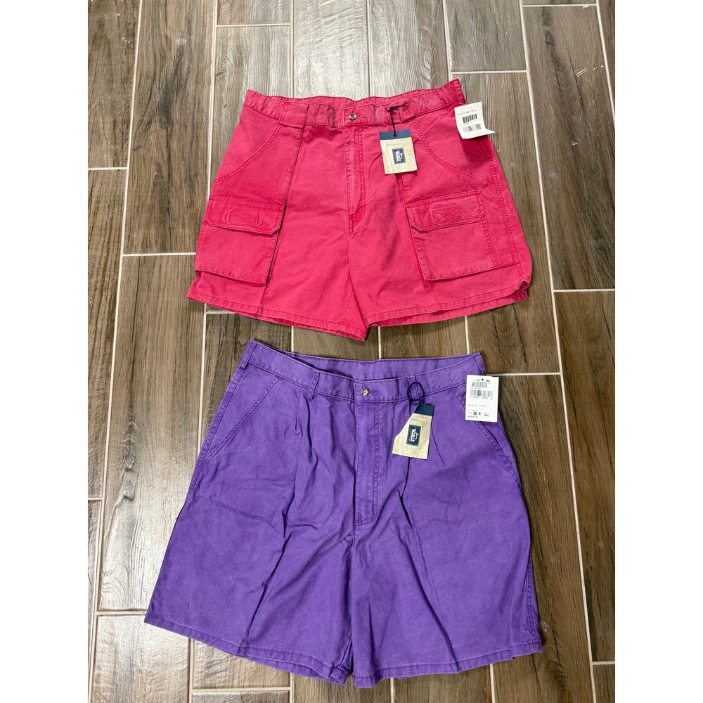Woolrich Mens Vintage Cotton Shorts Bundle Purple Pleated Redwood Cargo Size 36
